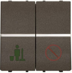 DND/MUR room with LED exchangeable 2 rocker Anthracite - Zenit 2CLA224450N1801 | 8427238093888