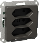 3 Socket-outlet, Exxact, 2P, 2.5A, universal, with shutter, anthracite WDE003279 | 3606480204456