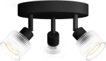 Ceiling/Wall spot Horen, mounting plate, black, 3&times;GU10, 3&times;50W, IP20 929004780501 | 8721103143570