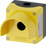 Enclosure for command devices, 22 mm, round, Enclosure material metal, Enclosure top part yellow, with protective collar, 1 control point, without equipment, floor mounting, 1xM20 each on top and bottom 3SU1851-0AA00-0AC2 | 4011209969216