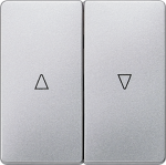 1+1 Shutter pushbutton, 55x55mm, DELTA i-system, aluminum-metallic 5TG6254 | 4001869233772