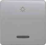 1-gang rocker with light symbol, with window, 65x65mm, silver, DELTA profil 5TG7926 | 4001869049205