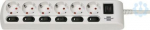Extension cord 6 sockets + 6 switches, 2m H05VV-F 3x1.5, white 1153110126 | 4007123667499