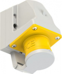 CEE-wall mounted plug 4x16A (3P+PE) 4h IP44 yellow with lid 514-4D | 9003399230011