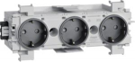 Socket-outlet 3-gang Wago plug/clamp technique front-mounting in graphit black GS30019011 | 4012740851527