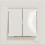 Switch, double, two-way, with frame, cream, 10AX, Asfora EPH0600123 | 3606480525285