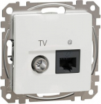TV + RJ45 data outlet CAT6 UTP, white Sedna Design SDD111469T | 3606481466051