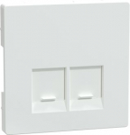 Central plate 2-gang RJ45-Connector, lotus white, System Design MEG4572-6035 | 4042811197667