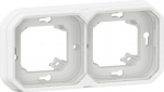 PLEXO 2 GANG HORIZONTAL AND VERTICAL FLUSH MOUNTING SUPPORT FRAME - WHITE 069694L | 3414971881631