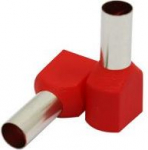 Insulated twin-end sleeve 10mm2/14mm, red, 100 pcs TS010014RD | 4752255025500