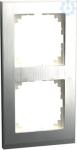 M-Pure Decor Frame, 2-gang, Stainle ss steel/aluminium, M-Pure Decor MEG4020-3646 | 4042811180904