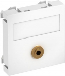 Media adapteris, audio jack 1xrozete ar lodejuma savien. 45x45mm, PC, dzidri balts, 9010 6104946 | 4012195899921