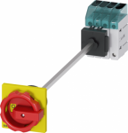 Load disconnector 3LD3, Iu 63 A Main switch 3-pole + N Rated operating capacity at AC-23 A at 400V 22.0 kW floor mounting Basic switch with door coupling Central hole mounting 22.5mm Rotary actuator red / yellow 66 x 66 mm The 3LD main and emergency  ...
