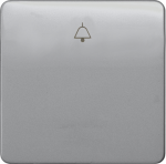 1-gang rocker with bell symbol, 65x65mm, Silver, DELTA profil 5TG7927 | 4001869049212