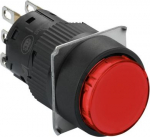 Round red pushbutton &Oslash; 16, flush spring return, 1OC. range of product: Harmony XB6E - device short name: XB6E - mounting diameter: 16 mm - contacts type and composition: 1 C/O - contacts operation: snap action - connections - terminals: fast connecto ...