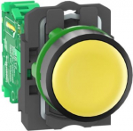 Wireless and batteryless transmitter, Harmony XB5R, push button, plastic, yellow, 22mm, spring retur ZB5RTA5 | 3606480334634