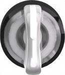 Head for illuminated selector switch, Harmony XB4, black metal, white handle, 22mm, universal LED, 3 ZB4BK15137 | 3389110840995