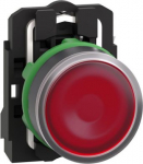 Illuminated push button, Harmony XB5, universal LED,  plastic, red flush, 22mm, spring return, 1NO, XB5AW34B1 | 3389119054034