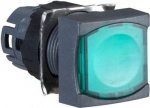 Head for illuminated push button, Harmony XB6, green square flush, 16mm, integral LED, latching, unm ZB6CF3 | 3389110776225