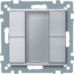 Push-button, 2-gang plus, aluminium, System M MTN627660 | 3606485011127