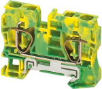 Terminal block, Linergy TR, spring type, protective earth, 2 points, 10mm&sup2;, green-yellow, set of 50 NSYTRR102PE | 3606480532856