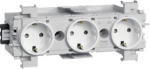 Socket-outlet 3-gang Wago plug/clamp technique front-mounting in traffic white GS30019016 | 4012740993739