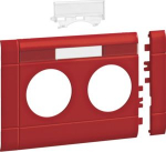 Frontplate 2-gang socket outlet for BRH 100 with LF stackable hfr red GB100213020 | 4012740842464