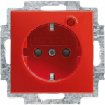 Busch-Protector&reg; SCHUKO&reg; socket insert Safety Shutter with Neon lamp /Red with screw terminals red - Busch-balance SI 2CKA002011A6240 | 4011395192252