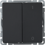 Switch with screwless terminals. The terminals are for max 2 rigid wires. Including switch insert and rocker. 2TKA00004466 | 6438199008646