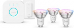 Hue Essential Kit, Hue Essential LED Bulbs, GU10, 4.7W, 345 lm, White and Color Ambiance (3 pcs.) + Hue Bridge + Dimmer switch 929004235709 | 8721103103758