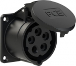 CEE-flanged socket 5x16A (3P+N+PE) 7h IP44/IP54 70x70 black 315-7 | 9003399045349