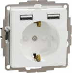 Socket outlet, grounded 2XUSB (A+A) white Sedna Design SDD111052 | 3606481478009