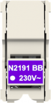 Suitable for 1-gang, 1-way, SP switches and 1-gang, 1-way, SP NO push-buttons.   White light.   Rated voltage: 230 Vac.   Tooless front connection.   Includes translucent light diffusers for 1 and 2 module rocker covers. 2CLA219100N1201 | 8427238230429