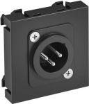 Media adapteris, XLR, 3-pin rozete ar lodejuma savien. 45x45mm, PC, pelēkmelna, 7021 6105225 | 4012195900061