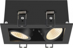 KADUX, recessed ceiling light, double, 3000K, 38&deg;, IP 20, square, black 1007559 | 4024163279109