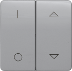 1+1 Shutter switch, with symbols I0, 65x65mm, DELTA profil, Silver 5TG7933 | 4001869049243