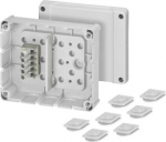 Junction box DP 9221 139x119x49mm with 5x2.5mm&sup2; terminal, grey IP54 6000041 | 4012591600411