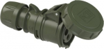 CEE connector 3x16A (2P+PE) 6h IP67 SHARK with cap green 2132-6.U | 9003399703614