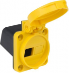 Data socket with lid, 1op., w/o module, IP54, yellow 11OM-0E | 9003399346859