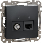 TV + RJ45 data outlet CAT6 UTP, anthracite Sedna Design SDD114469T | 3606481467317