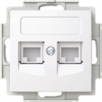 FOT6208-916, RJ45 outlet, 2-gangs, white, Saga 2TKA00005233 | 6438199012414