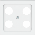 As cover for 4gang Antenna socket insert.   Outputs in a square arrangement e.g. TV/R/SAT/SAT like EVU 02 F, GEVU 15 S from Hirschmann. 2CKA001724A4379 | 4011395225448