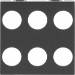 Color: Anthracite.   Cover plate for KNX sensors 3/6-gang code: 6129/96-509.   Size: 2 modules. 2CLA222160N1801 | 8427238100548