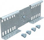 &Scaron;arnīrsavienotājs kā ārējs savienotājs, lai savienotu kabeļu trepes un fasondetaļas ar 110 mm augstām malām un ar viscaur ejo&scaron;u profila perforāciju. Vertikāli regulējams leņķis. 6216653 | 4012195065746