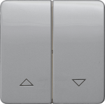 1+1 Shutter pushbutton, 65x65mm, DELTA profil, Silver 5TG7934 | 4001869049250