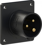 CEE-flanged plug 3x16A (2P+PE) 7h IP44 TT black 70x70 613-7 | 9003399066337