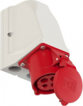 Wall mounted socket 4x32A (3P+PE) 6h IP44, red 924-6W