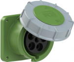 CEE-flanged socket 5x63A(3P+N+PE) 10h IP67 POWER TWIST 100x100 green 335-10 | 9003399930409