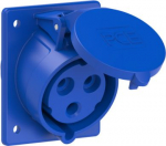 CEE-flanged socket 3x32A(2P+PE) 6h IP44 TT 80x97 sloping blue 423-6TT | 9003399581762