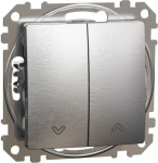 Roller Blind switch 10AX, brushed aluminium Sedna Elements SDD170104 | 3606481480491